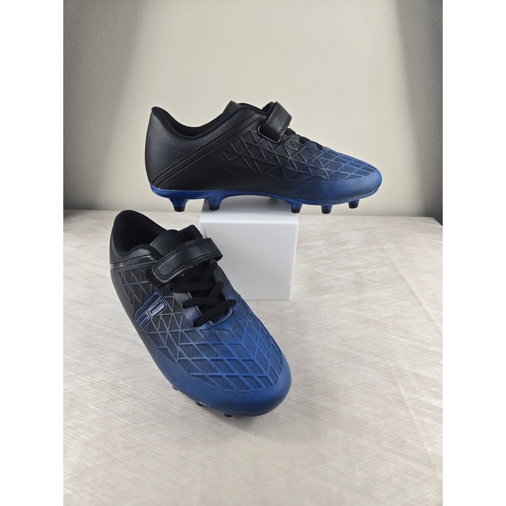 Brooman Kids Soccer Cleats Black Blue Gradient Textured Firm Ground  Size 4